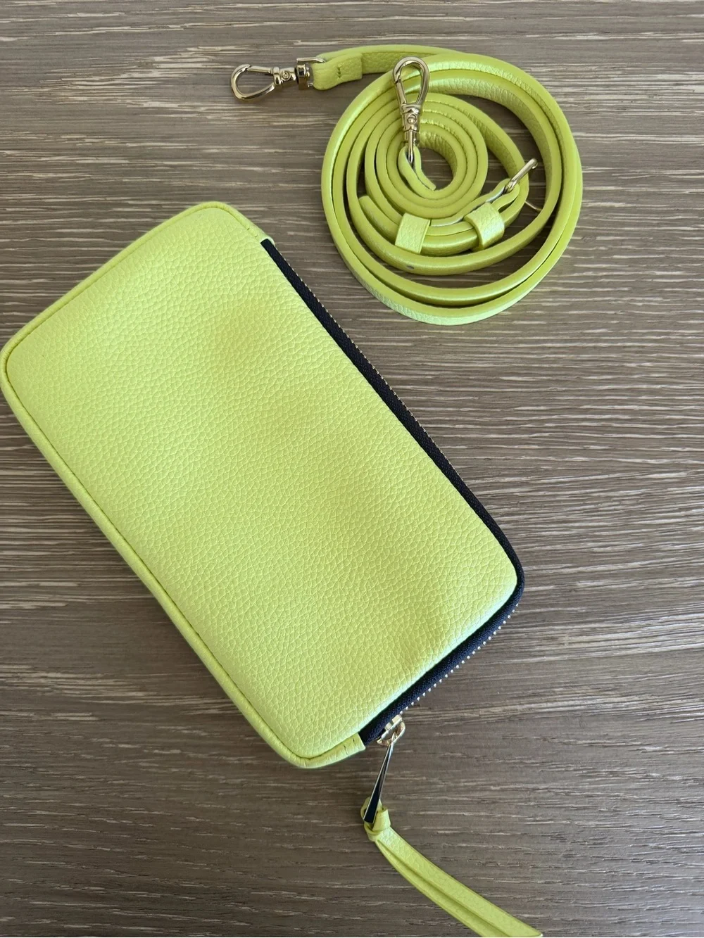 Bandolier Neon Lime Zip Wallet Crossbody with Strap - Picture 2 of 3